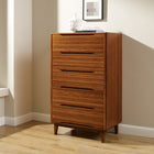 Greenington Currant Five Drawer High Chest, Amber