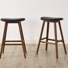 Greenington CORONA Bamboo 26" Counter Height Stool with Leather Seat- Exotic (Set of 2)