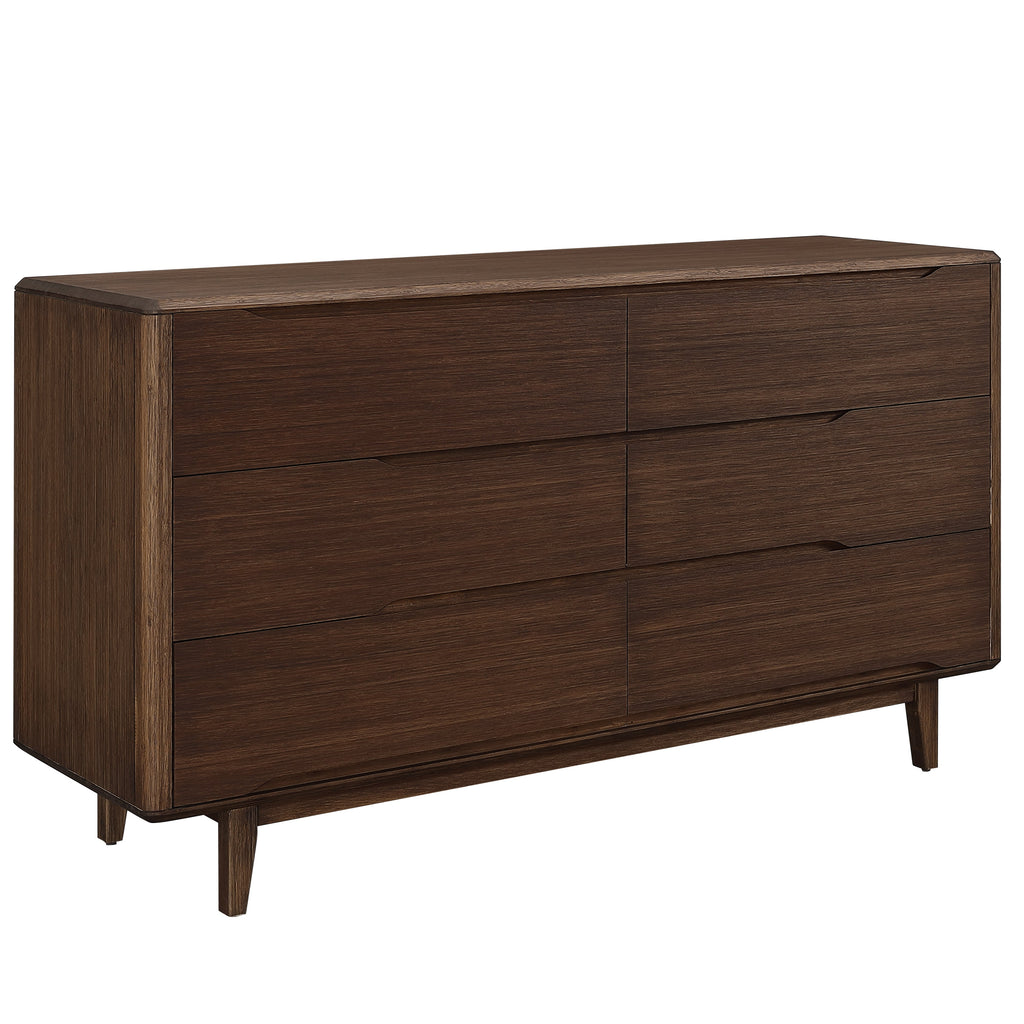 Greenington CURRANT Six Drawer Double Dresser, Oiled Walnut