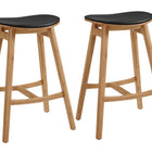 Greenington SKOL Counter Height Stool With Leather Seat, Caramelized (Set of 2)