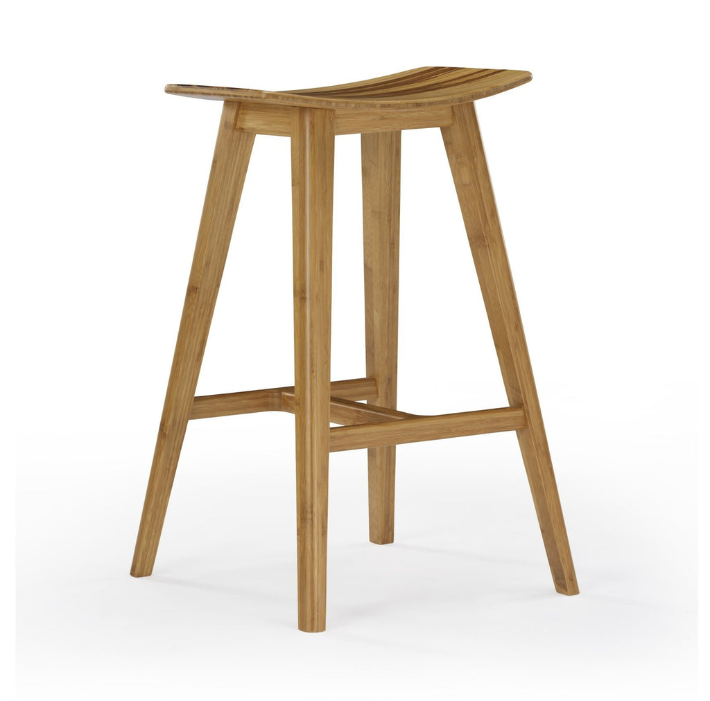 Eco Ridge by Bamax TIGRIS Bamboo 26" Counter Height Stool - Caramelized with Exotic Tiger (Set of 2)