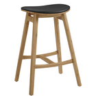 Greenington SKOL Bamboo 26" Counter Height Stool with Leather Seat - Caramelized (Set of 2)